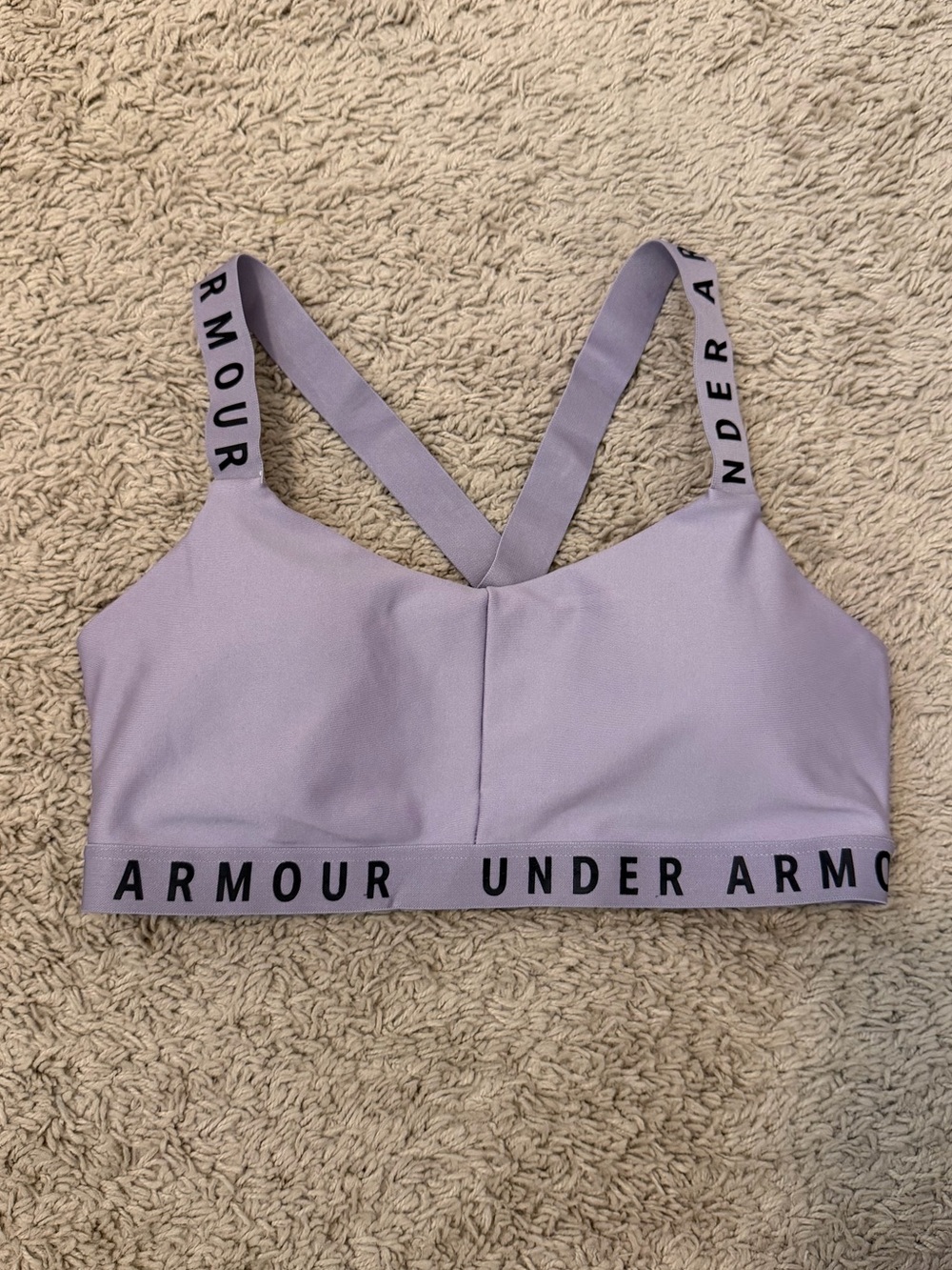 Under Armour Lilac Crossback Sports Bra with Logo Band
